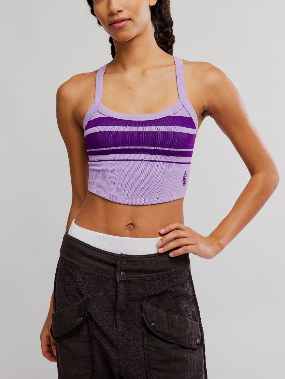 🆕 FP MOVEMENT All Clear Striped Cami / Vivid Purple Combo